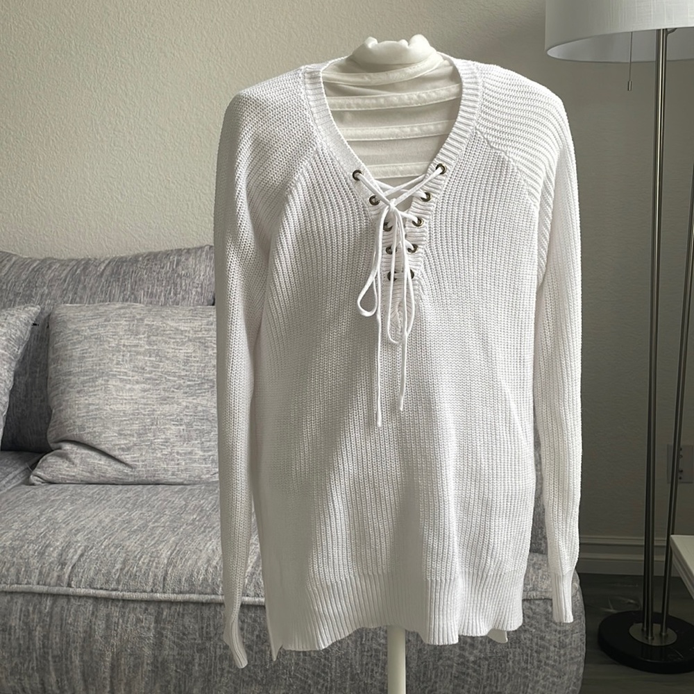 White thin sweater
